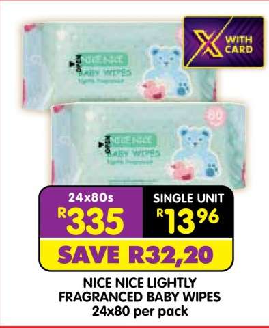 NICE NICE LIGHTLY FRAGRANCED BABY WIPES