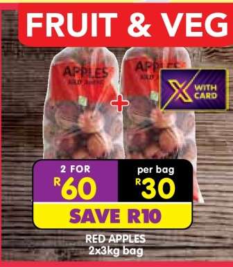 RED APPLES 2x3kg bag