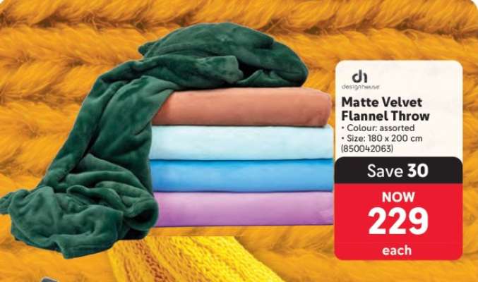 Matte Velvet Flannel Throw