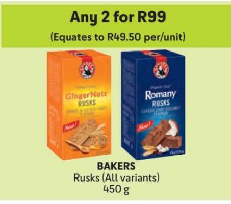 BAKERS Rusks (ALL variants)