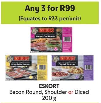 ESKORT Bacon Round, Shoulder or Diced