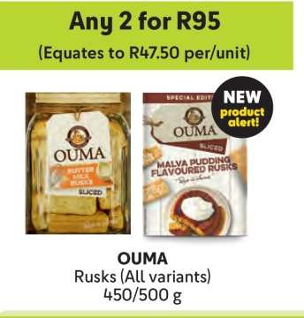 Ouma Rusks All Variants