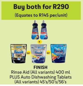 FINISH Rinse Aid PLUS Auto Dishwashing Tablets