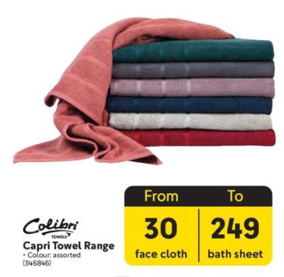 Colibri Towels Capri Towel Range