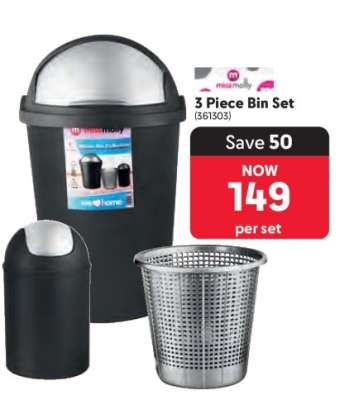 3 Piece Bin Set