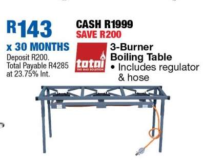 3-Burner Boiling Table