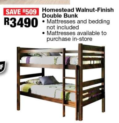 Homestead Walnut-Finish Double Bunk