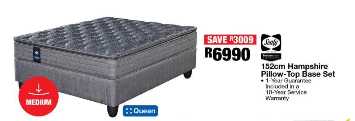 152cm Hampshire Pillow-Top Base Set