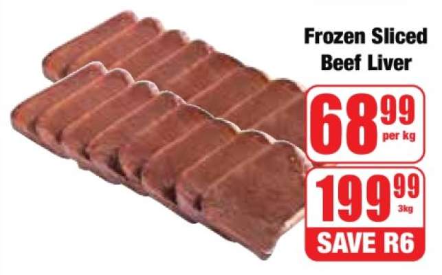 Frozen Sliced Beef Liver