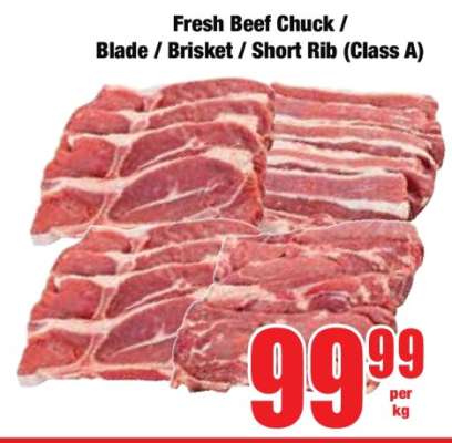 Fresh Beef Chuck / Blade / Brisket / Short Rib (Class A)