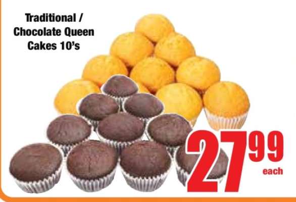 Traditional / Chocolate Queen Cakes 10's
