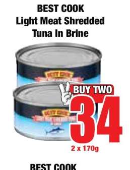 BEST COOK Light Meat Shredded Tuna In Brine