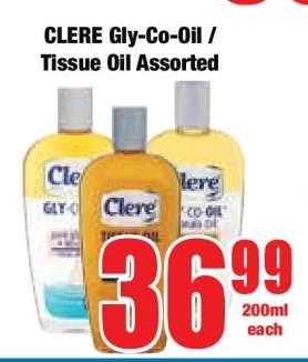 CLERE Gly-Co-Oil / Tissue Oil Assorted