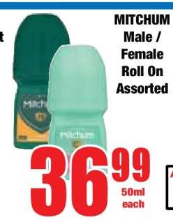 MITCHUM Male / Female Roll On Assorted