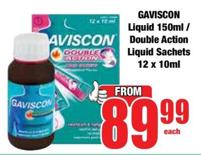 GAVISCON Liquid 150ml / Double Action Liquid Sachets 12 x 10ml
