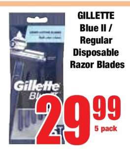 GILLETTE Blue II / Regular Disposable Razor Blades