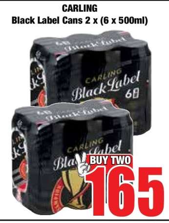 CARLING BLACK LABEL CANS 2 X (6 X 500ML)