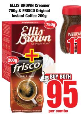 ELLIS BROWN Creamer 750g & FRISCO Original Instant Coffee 200g