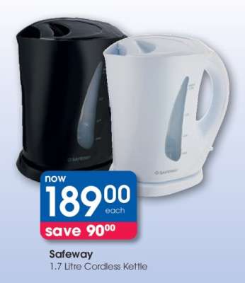 Safeway 1.7 Litre Cordless Kettle