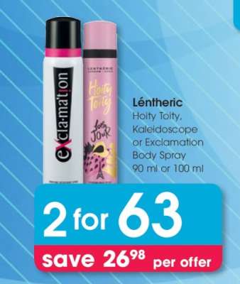 Léntheric Hoity Toity, Kaleidoscope or Exclamation Body Spray