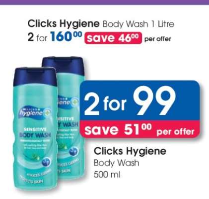 Clicks Hygiene Body Wash 500 ml