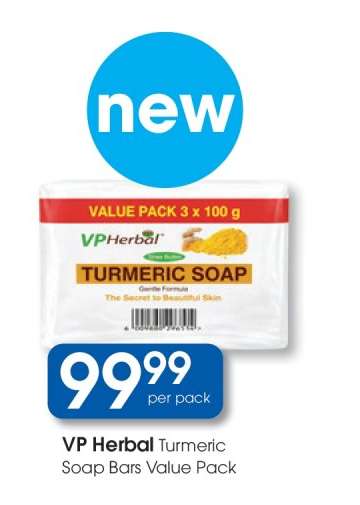 VP Herbal Turmeric Soap Bars Value Pack