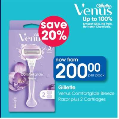 Gillette Venus Comfortglide Breeze Razor plus 2 Cartridges