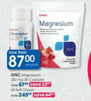 GNC Magnesium 250 mg 30 Capsules
