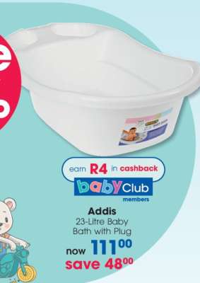 Addis 23-Litre Baby Bath with Plug
