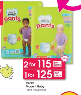 Clicks Made 4 Baby Pants Value Pack