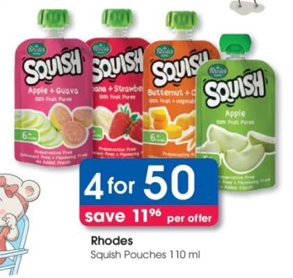 Rhodes Squish Pouches 110 ml