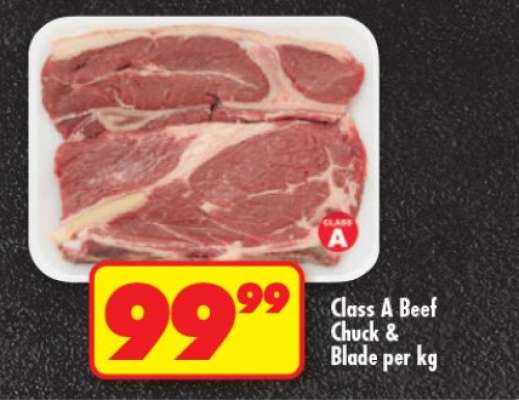Class A Beef Chuck & Blade per kg
