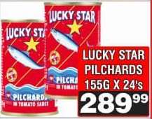 LUCKY STAR PILCHARDS 155G X 24's