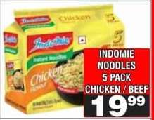 INDOMIE NOODLES 5 PACK CHICKEN / BEEF