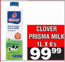 CLOVER PRISMA MILK 1L X 6's