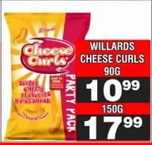 WILLARDS CHEESE CURLS 90G