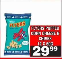 FLYERS PUFFED CORN CHEESE N CHIVES