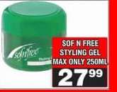 SOF N FREE STYLING GEL MAX ONLY 250ML