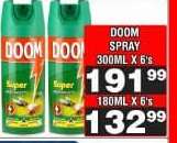 DOOM SPRAY 180ML X 6's