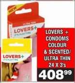 LOVERS + CONDOMS COLOUR & SCENTED/ULTRA THIN