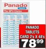 PANADO TABLETS CARD 2's X 48's