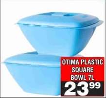 OTIMA PLASTIC SQUARE BOWL 7L