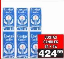 COSTAS CANDLES 25 X 6's