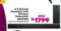 2.1 Channel Soundbar with Wireless Subwoofer (HS2100)