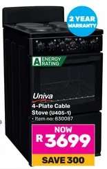 Univa 4 Plate Cable Stove U405-1