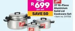 J7 10-Piece Aluminium Solid Lid Cookware Set