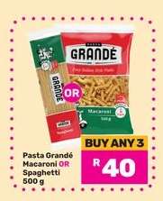 Pasta Grandé Macaroni OR Spaghetti