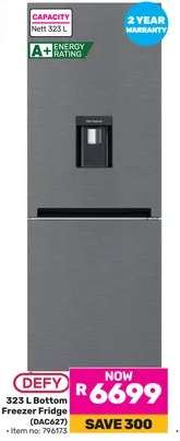 Defy 323 L Bottom Freezer Fridge