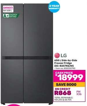 LG 658L Side-by-Side Freezer Fridge (GC-B257KQ3W)