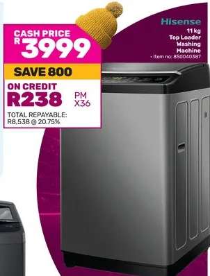 Hisense 11 kg Top Loader Washing Machine